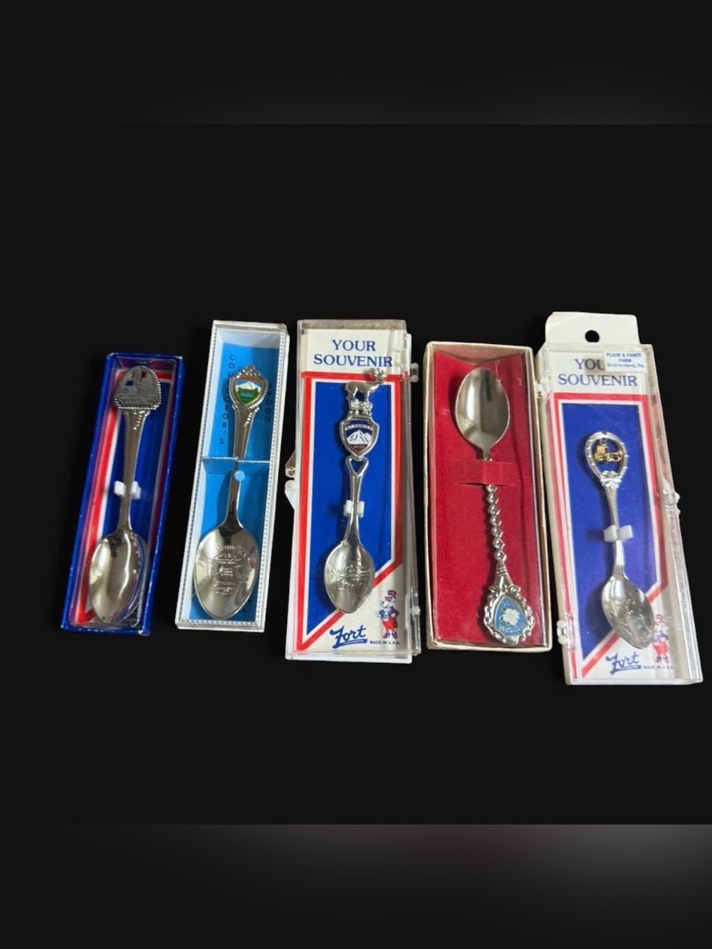 Vintage Metal Souvenir Spoons - Set of 6